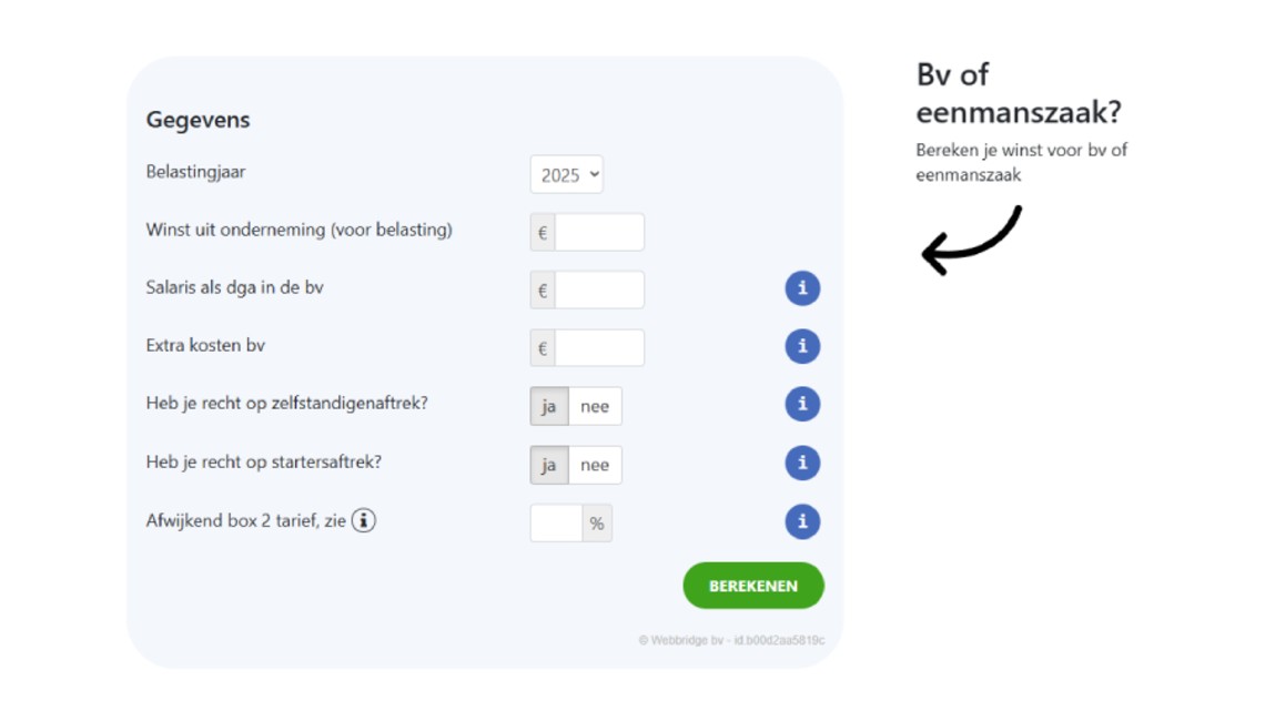 Wandel van WRKD rekentool bv oprichten